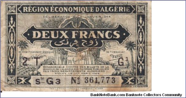 2 Francs P102 Banknote
