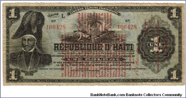 L.1919 1 Gourde VF(Haiti) Banknote