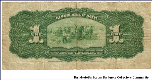 Banknote from Haiti year 1919