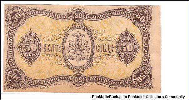 Banknote from Italy year 1870