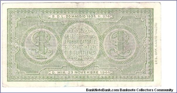 Banknote from Italy year 1944