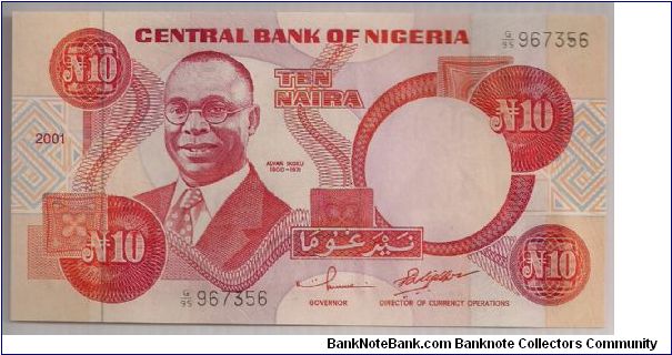 Nigeria 10 Naira 2001 P25. Banknote