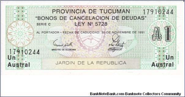 Province of Tucuman 1 Austral PS2711b Banknote