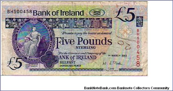 *IRELAND-NORTHERN*__

5 Pounds__

pk# 79__

01-March-2003 Banknote