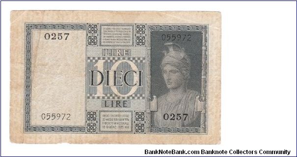 Banknote from Italy year 1939