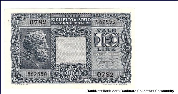Kingdom of Italy - 10 Lire Banknote