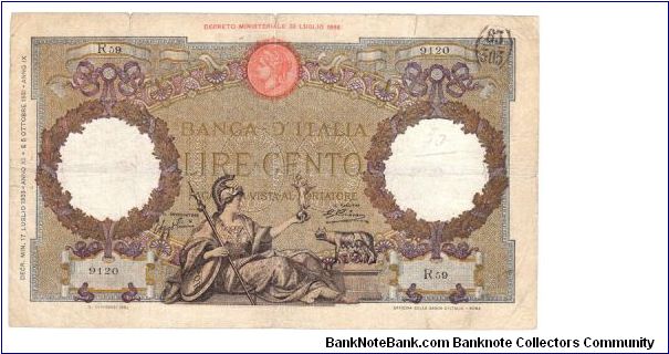 Kingdom of Italy - 100 Lire Banknote