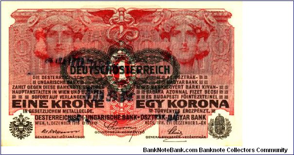 1 Krone P49 w/advertisement on back Banknote