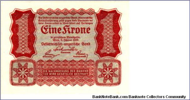 1 Krone P73  Uniface Banknote