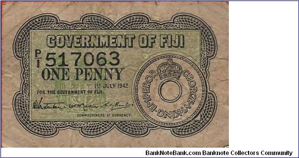 1 Penny. Picture of penny on front and back Banknote
