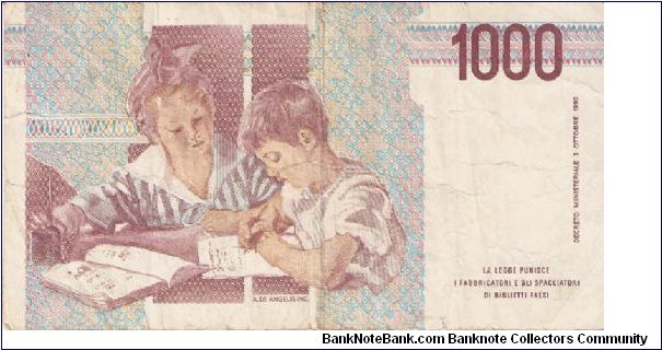 Banknote from Italy year 1990