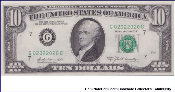 1969 A $10 CHICAGO FRN

**BINARY RADAR**

#02022020 Banknote