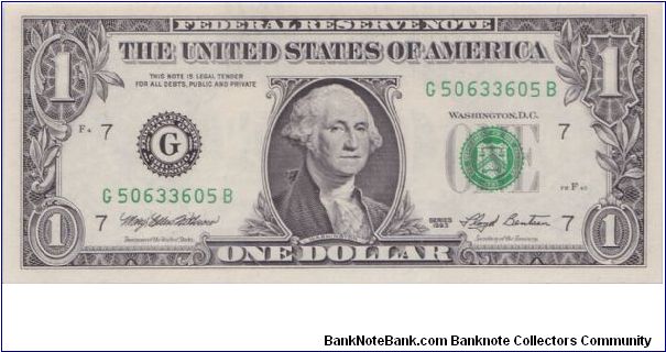 1993 $1 CHICAGO FRN 

**RADAR**

#50633605 Banknote