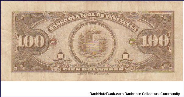 100 Bolivars
May-26-1970
Serial:Y0233447 Banknote