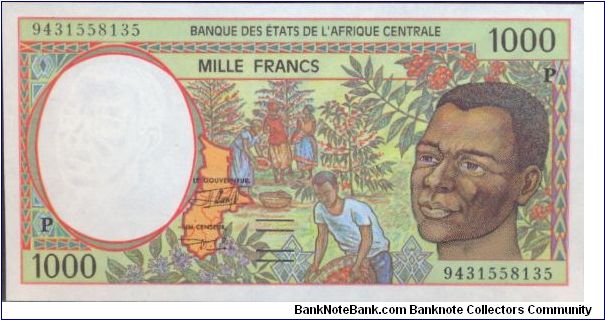 Central African States. The P identifies this note as being from Chad Banknote