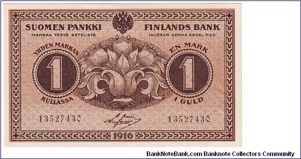 1 markka 
8 serial number

This note is made of 23.05.1917-26.01.1918 Banknote