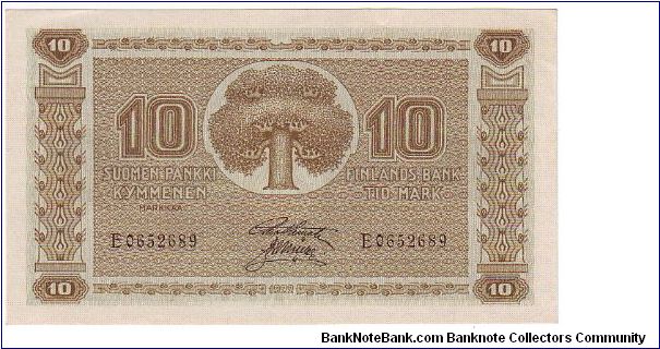 10 Markkaa Serie E

Banknote size 119 X 68mm (inch 4,685 X 2,677)


This note is made of 24.08.-01.09. 1922 Banknote