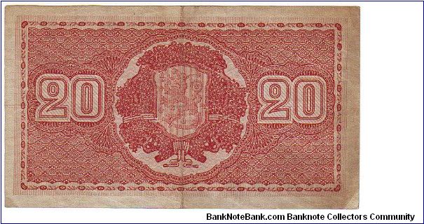 20 Markkaa Litt.C Serie Z

This money has been made of 1,683,000 pieces

Banknote size 119 X 67mm (inch 4,68 X 2,677) 

This note is made of 20.03.-24.03. 1939 Banknote
