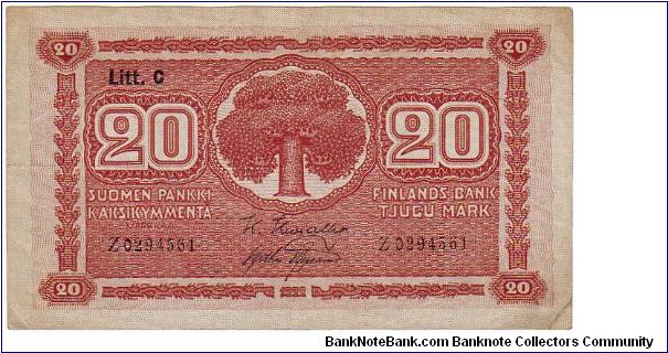 Banknote from Finland year 1922