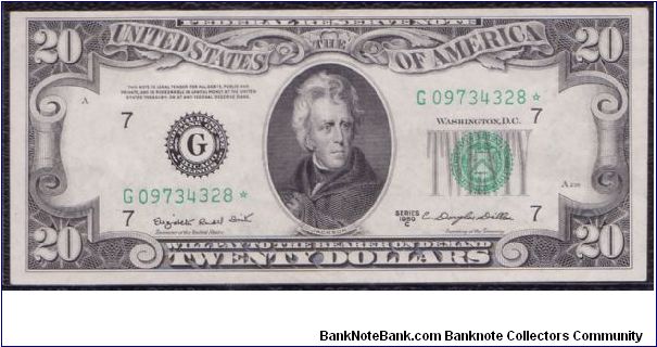 1950 C $20 CHICAGO FRN

**STAR NOTE** Banknote