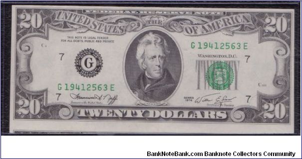 1974 $20 CHICAGO FRN


**MAJOR CUTTING ERROR**

#2 OF 2 CONSECUTIVE Banknote