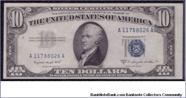 1953 B $10 SILVER CERTIFICATE Banknote