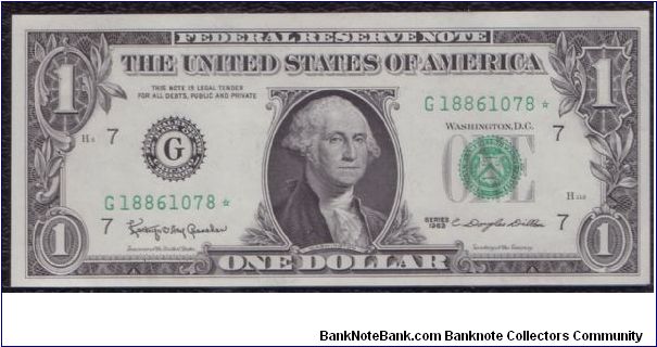 1963 $1 CHICAGO FRN

**STAR NOTE** Banknote