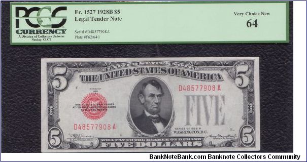 1928 $5 LTN

**RED SEAL**

**PCGS 64** Banknote