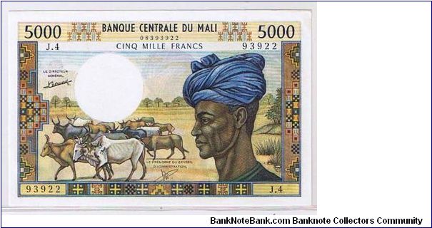 MALI 5000 FRANCS Banknote