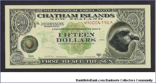 Millennium 
Issued Commemorating the arrival of New Millenium 
(1st to see the sun)
A set of 2 , 3 , 10 & 15 Dollars . Banknote