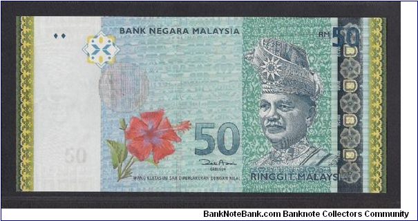 2007 Malaysia RM50 Banknote 50th Anniversary Of Malaysia's Independence w/Folder. issued 20k. Banknote