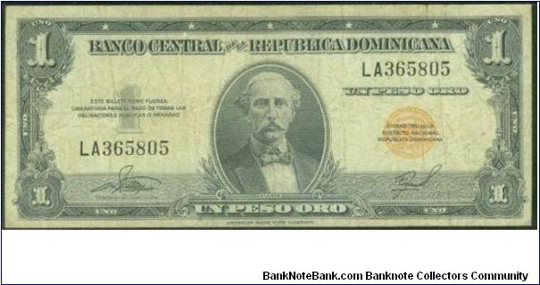 1 Peso Banco Central ==> Emision: 1ra ==> Printer: ABNC  ===> Signatures: Lic. Arturo Despradel Lic. and Virgilio Álvarez Sánchez  ==> Denominations: 1957 (1, 5, 10, 20, 100, 1000) ==> by: clubnumismatico.com Banknote