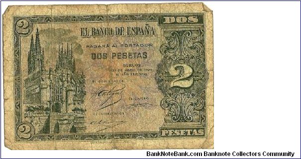 2 Pesetas Banknote