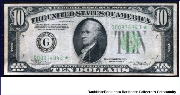 1934 A $20 CHICAGO FRN

**MULE**

**STAR NOTE** Banknote