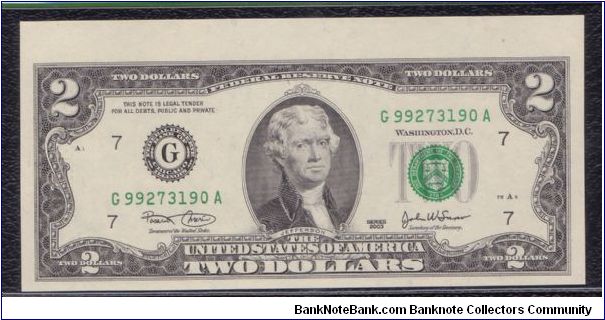 Banknote from USA year 2003