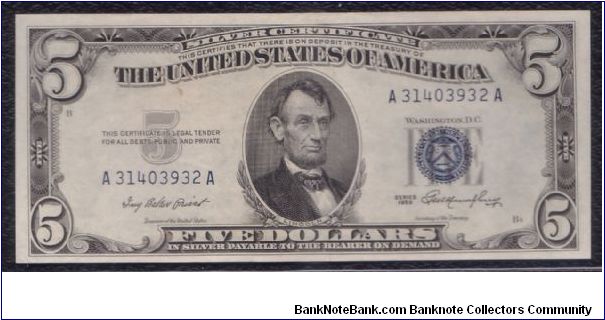 1953 $5 SILVER CERTIFICATE

**PCGS 65 PPQ**

**GEM NEW** Banknote