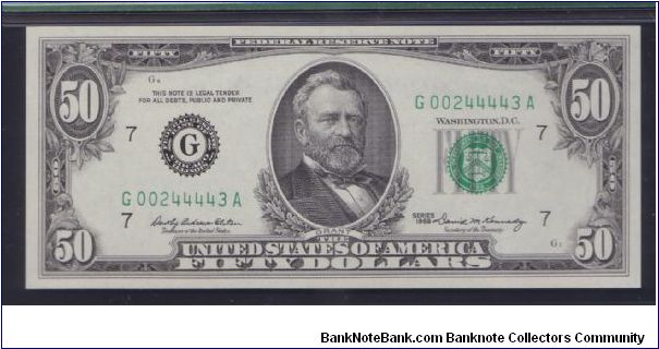 1969 $50 CHICAGO FRN

**PMG 66 EPQ**

**GEM UNC** Banknote