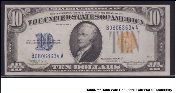 1934 A $10 SILVER CERTIFICATE

**NORTH AFRICA WW II ISSUE**

**PCGS 50 ABOUT NEW** Banknote