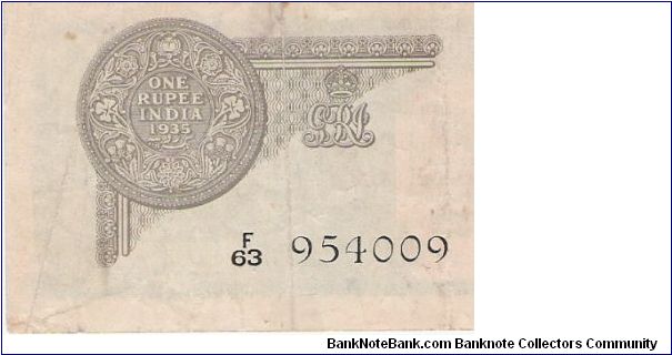 Banknote from India year 1935