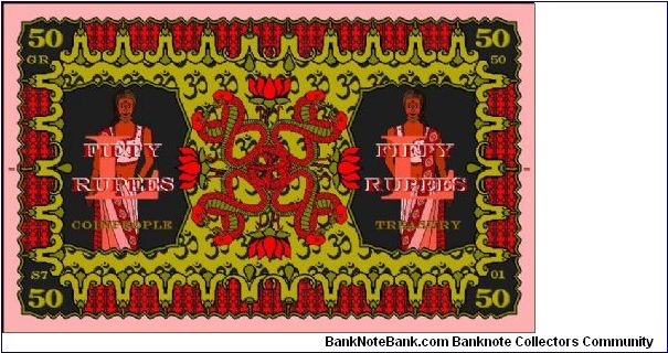 Coinpeople Treasury; Indian Series 50 Rupees 'Gold' Certificate. Banknote