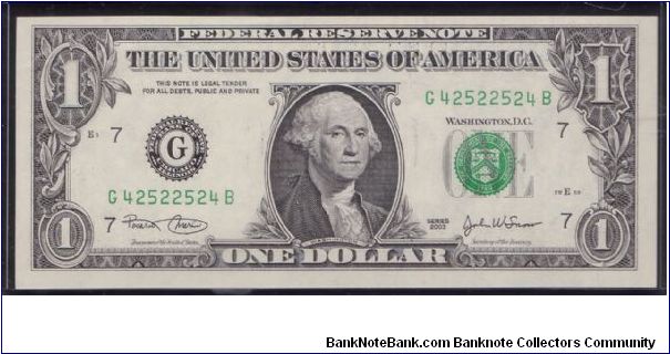 2003 $1 CHICAGO FRN 

**RADAR**

#42522524 Banknote