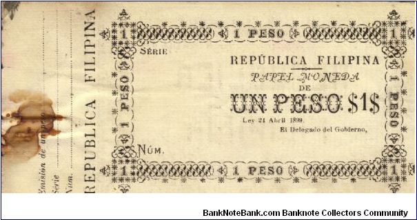 A-28 Very RARE Republica Filipina Un Peso note. Banknote
