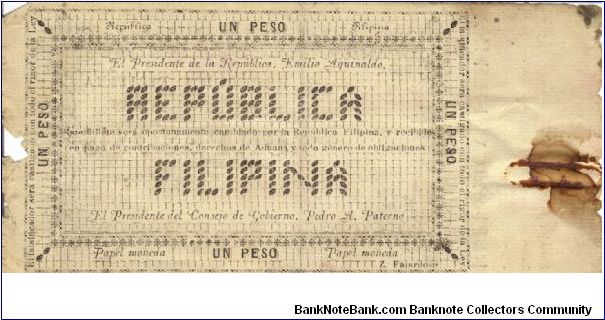 Banknote from Philippines year 1899