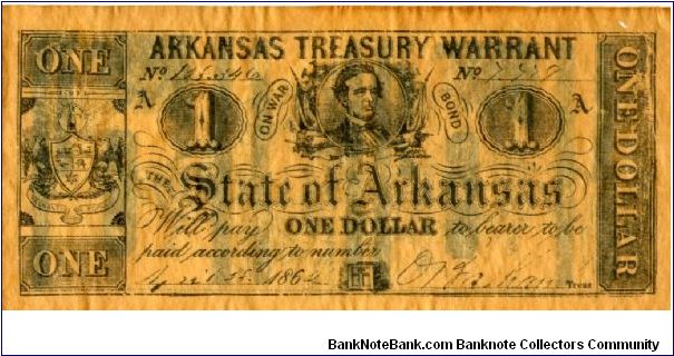 Replica Arkansas $1 Treasury Warrant 1862

Very kindly sent me by a American friend who had no idea what it was :-)) Banknote