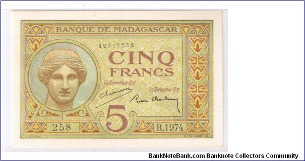 MADAGASCAR 5F Banknote