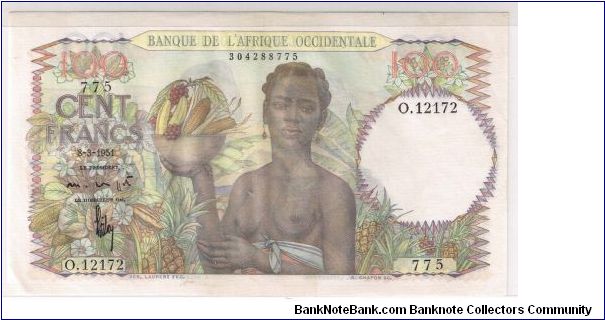 FRENCH WEST AFRICAN STATES 100F Banknote