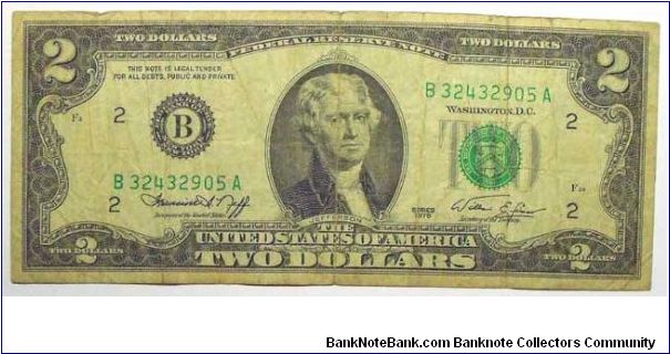 1976 Two Dollars Banknote