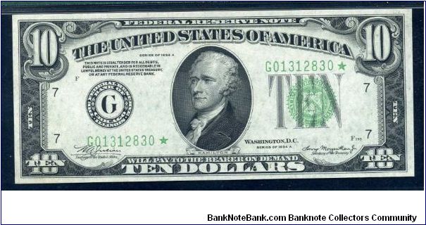 1934 A $10 CHICAGO FRN


**STAR NOTE**

**PMG 64 CU** Banknote