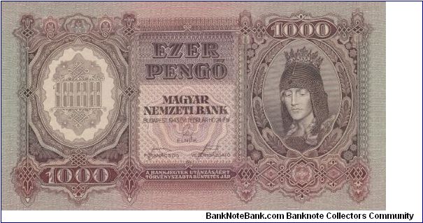 1000 Pengo F 077  053436 Banknote