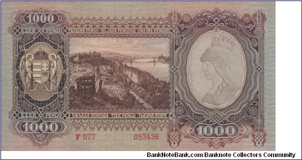 Banknote from Hungary year 1943